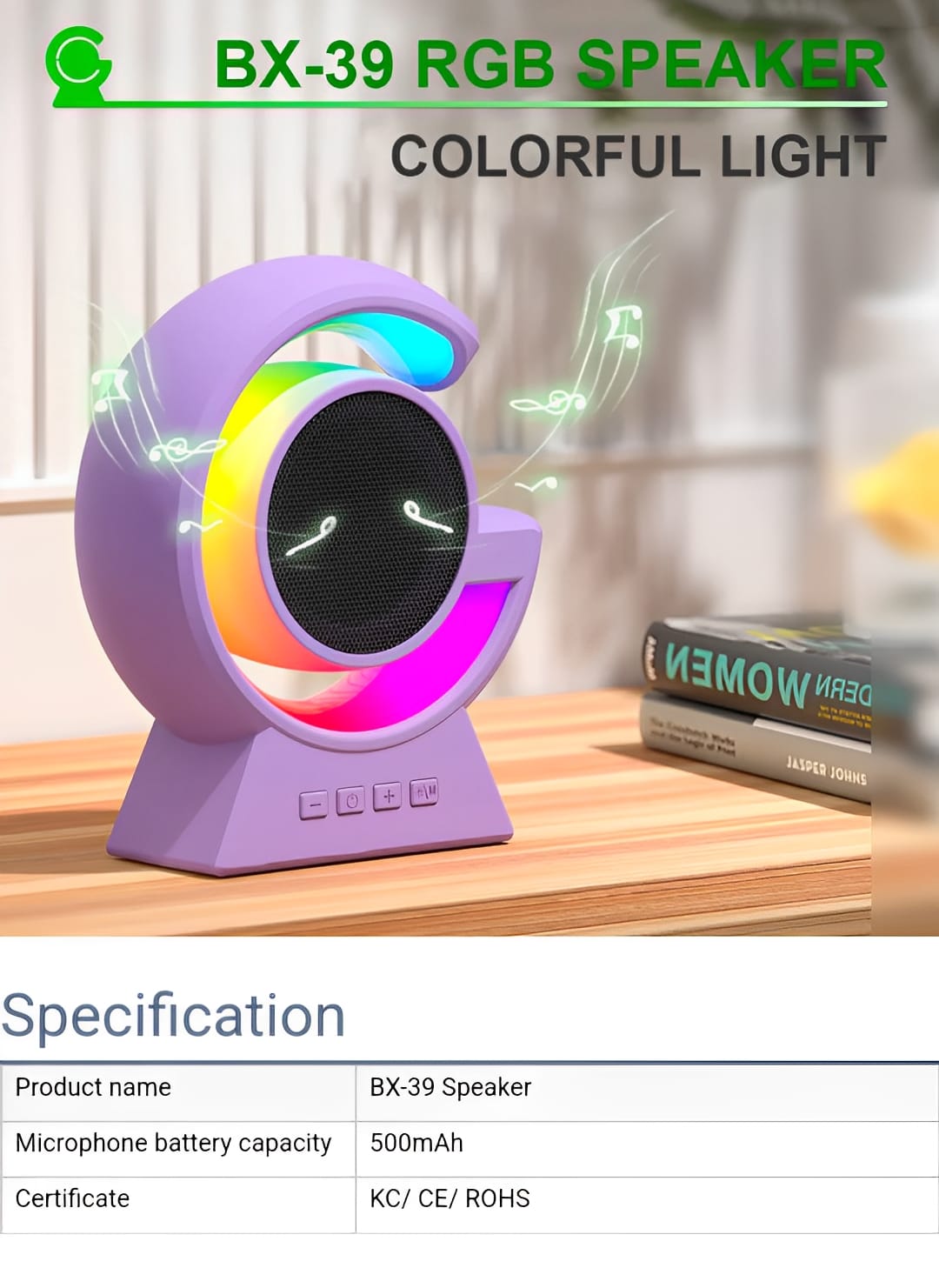 Mini G-Lamp™ | 3-in-1 RGB Speaker & Wireless Charger