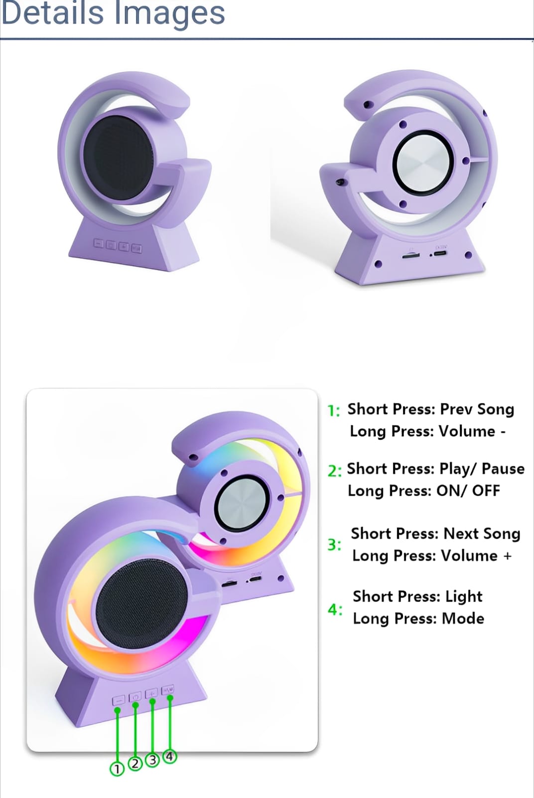 Mini G-Lamp™ | 3-in-1 RGB Speaker & Wireless Charger
