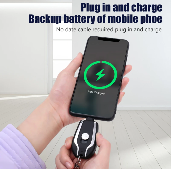 PocketJuice™ Mini Keychain Power Bank (Cable-Free for iPhone)
