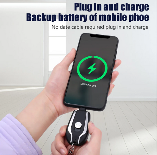 PocketJuice™ Mini Keychain Power Bank (Cable-Free for iPhone)