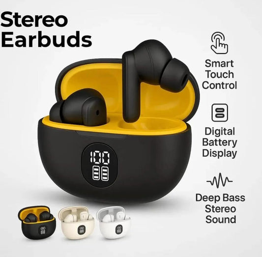 Pro Wireless Stereo Earbuds (Noise Isolation & Deep Bass)