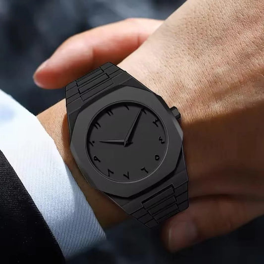 Carbon Aura™ Arabic Dial Watch | Matte Black Edition