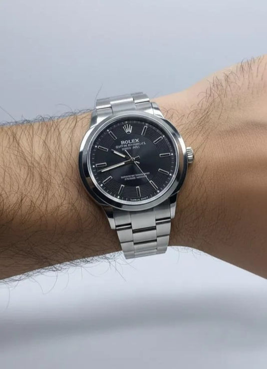 Classic Silver Stainless Steel Watch | Jet Black Dial Edition